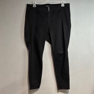 Torrid Skinny Jeans Women 18R Black High Rise Triple Button Stretch Denim